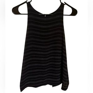 Anne Taylor Dark Navy Blue Stripe Sleeveless Tank Top Sheer With Lining Sz XS